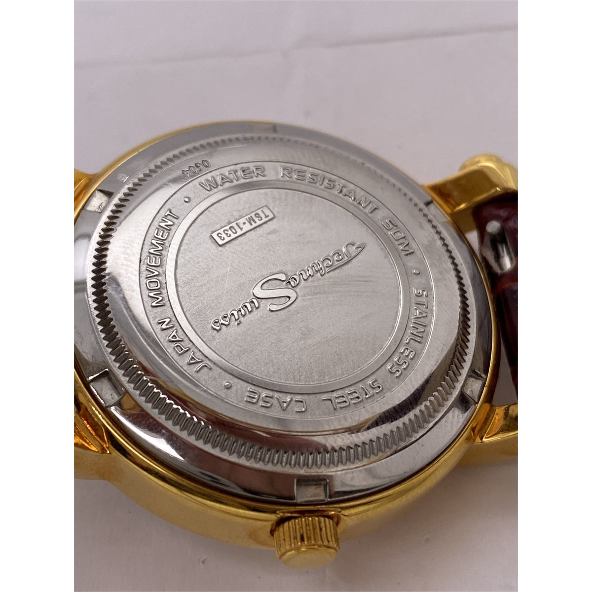 Techno Swiss Ladies White Snowflake Dial Brown Leather Strap Watch TSM-1033