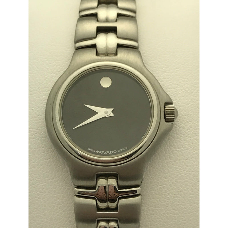 Movado Ladies Museum Black Dial Stainless Steel Bracelet Watch 0602753