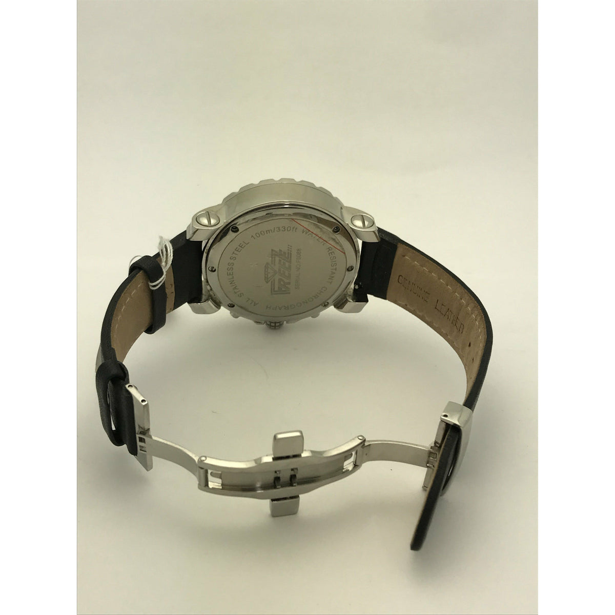 Freeze Men's Stainless Steel 2.00CT. Diamonds Crystal Chrono Dial Watch F6088