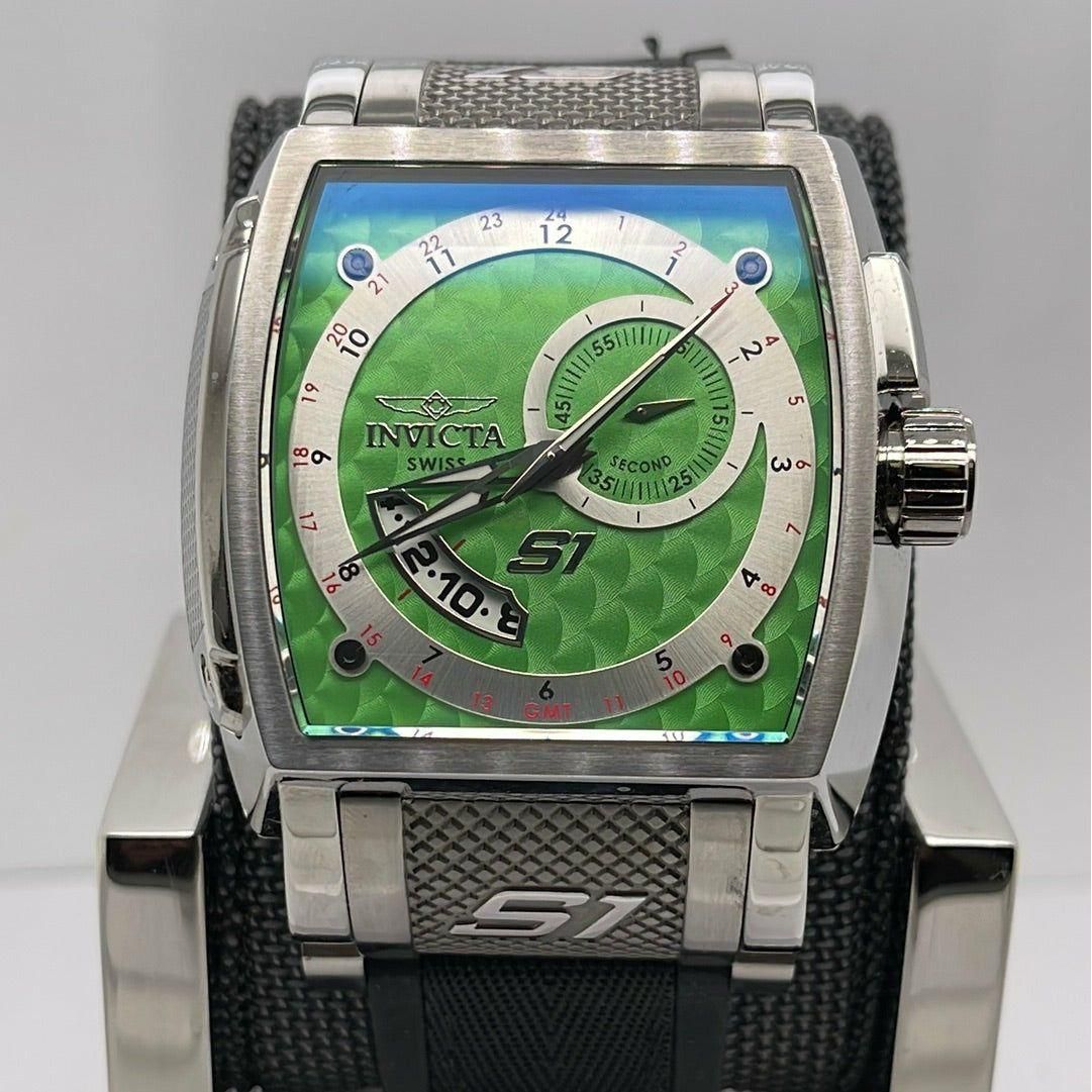 Invicta S1 Men's Green Dial Black Rubber Strap Watch 6225