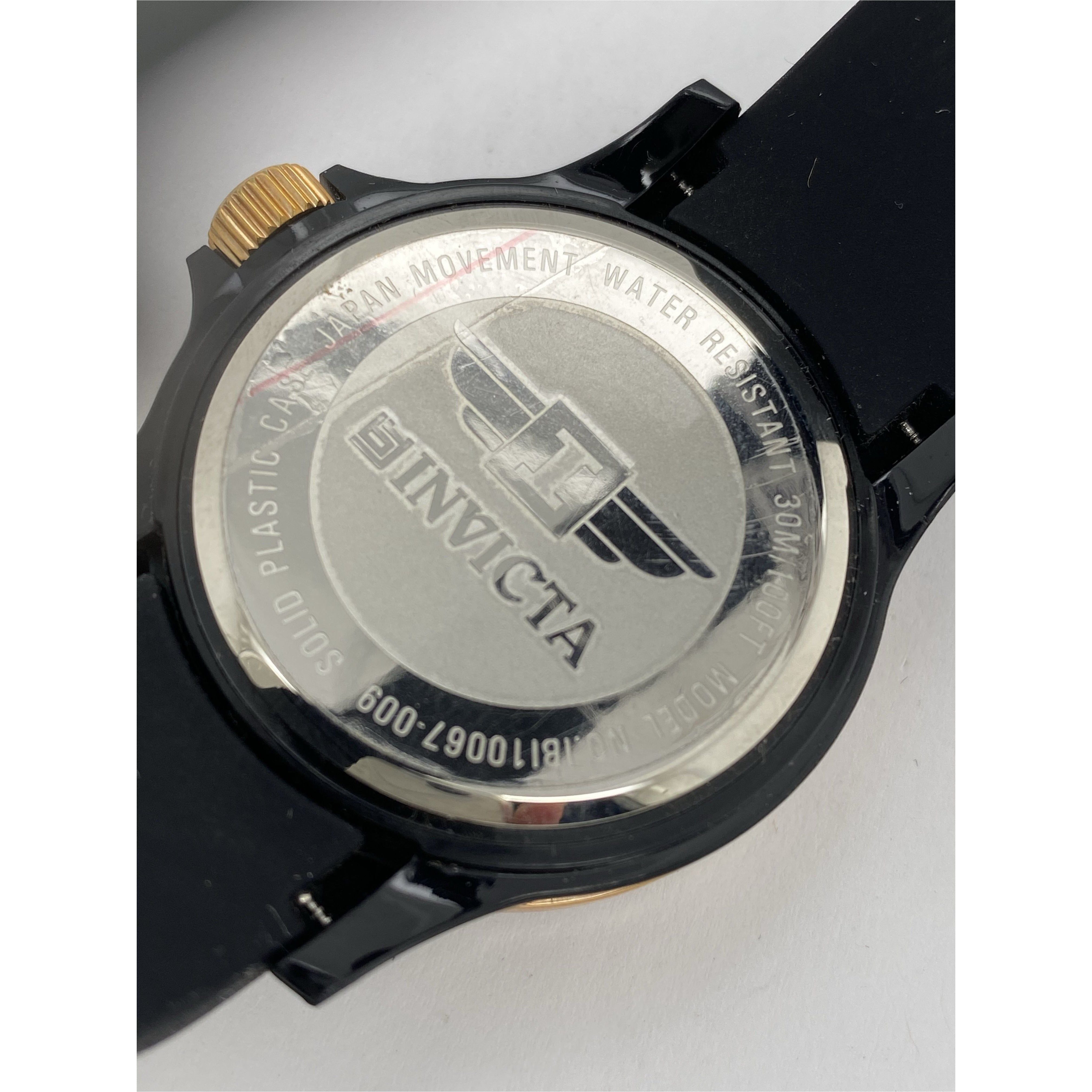 Invicta Ladies Rose Gold Crystal Bezel Black Dial Band Watch