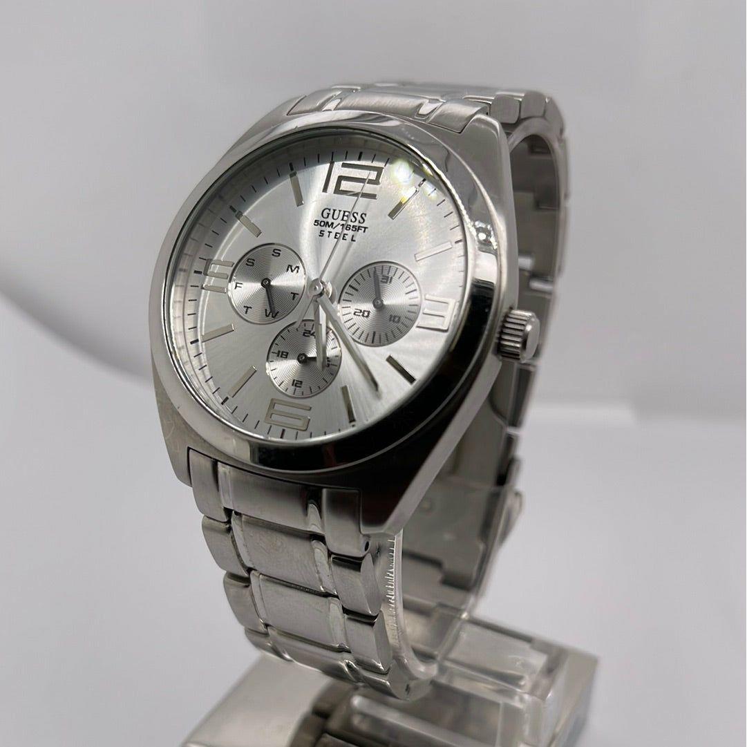 Guess Men's Steel Silver Tone Dial Silver Tone Bracelet Watch G10167G