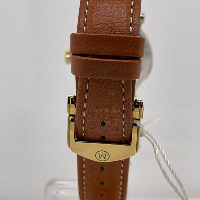 Movado Vizio Ladies White Dial Light Brown Leather Band Watch 1603924
