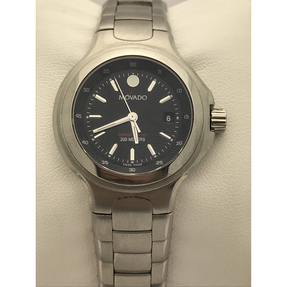 Movado Ladies Series 800 Black Dial Stainless Steel Bracelet Watch 8817561