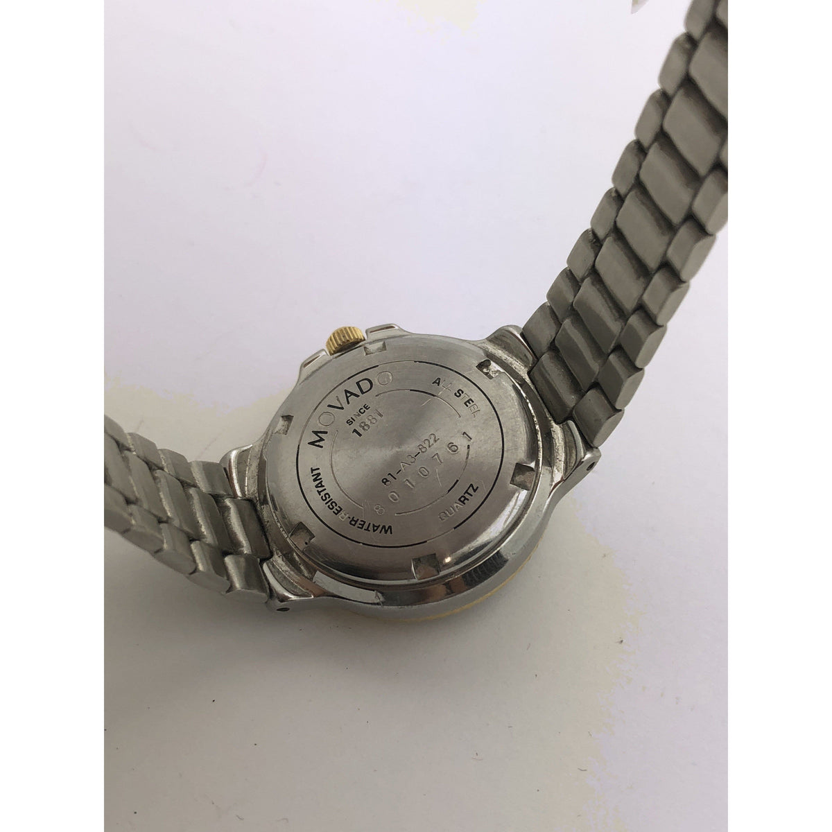 Movado Ladies Black Dial Two Tone Stainless Steel Bracelet Watch 0602077
