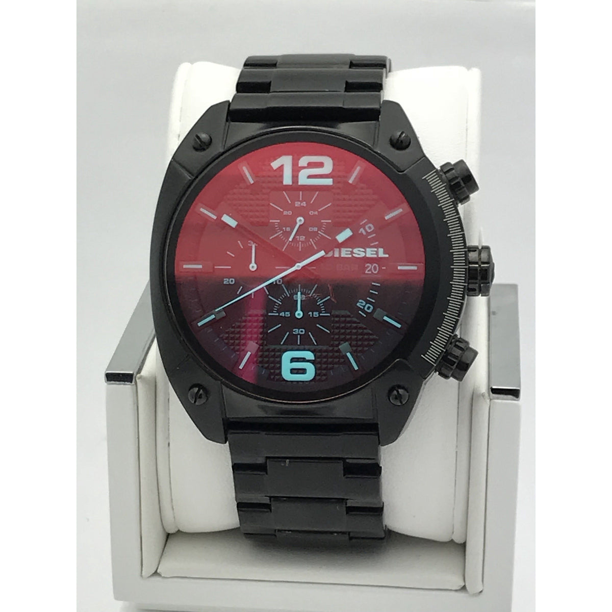 Diesel Men's Overflow Chrono Black Dial Black Ion Plated Watch DZ4316