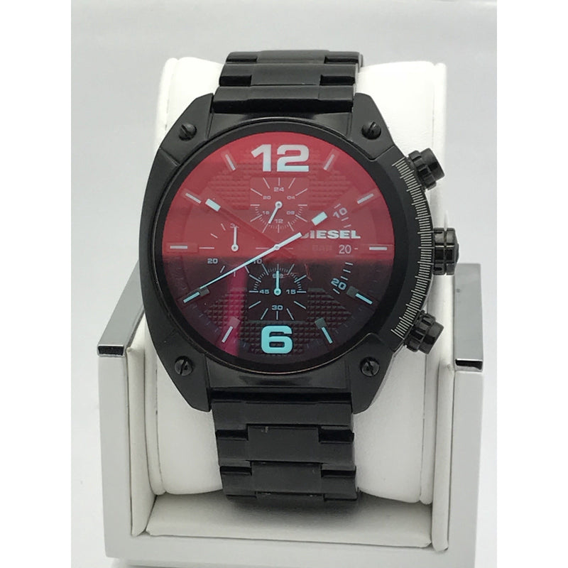 Diesel Men’s Overflow Chrono Black Dial Black Ion Plated Watch