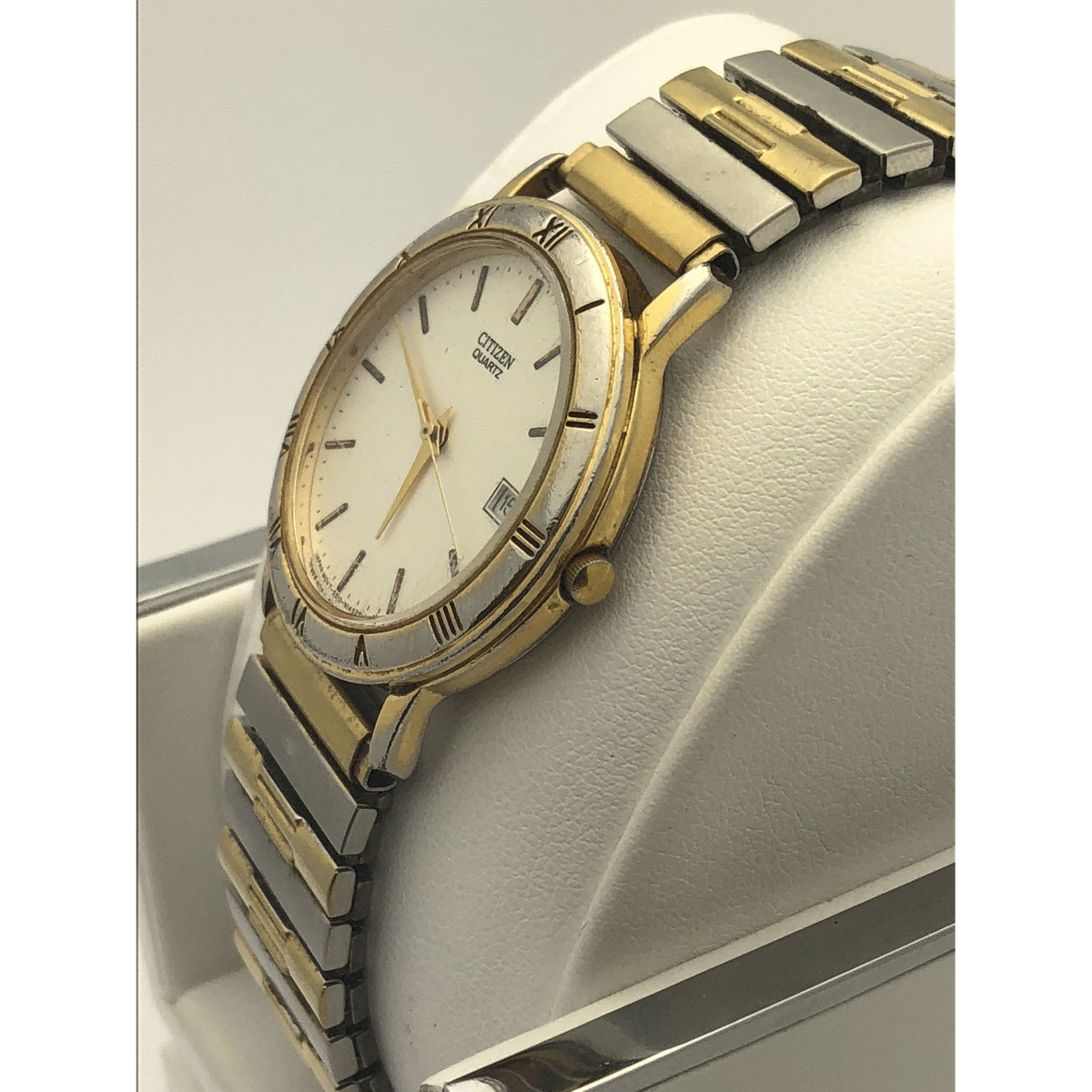 Citizen Men's Quartz Silver Dial Two Tone Stainless Steel Bracelet Watch 457328