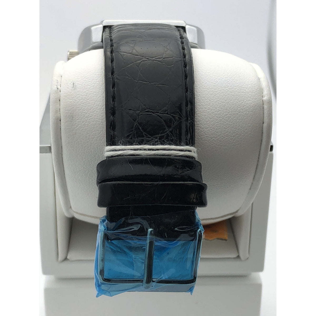 Activa Swiss Silver Dial Black Leather Men's Watch 495494