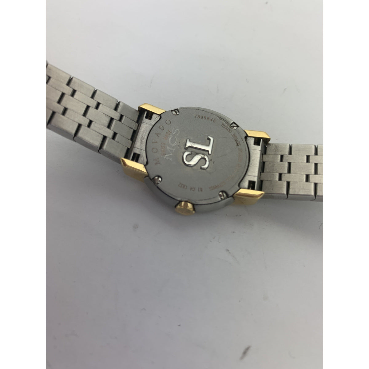 Movado Ladies Black Museum Dial 2 Tone Stainless Steel Bracelet Watch 81.G4.1832