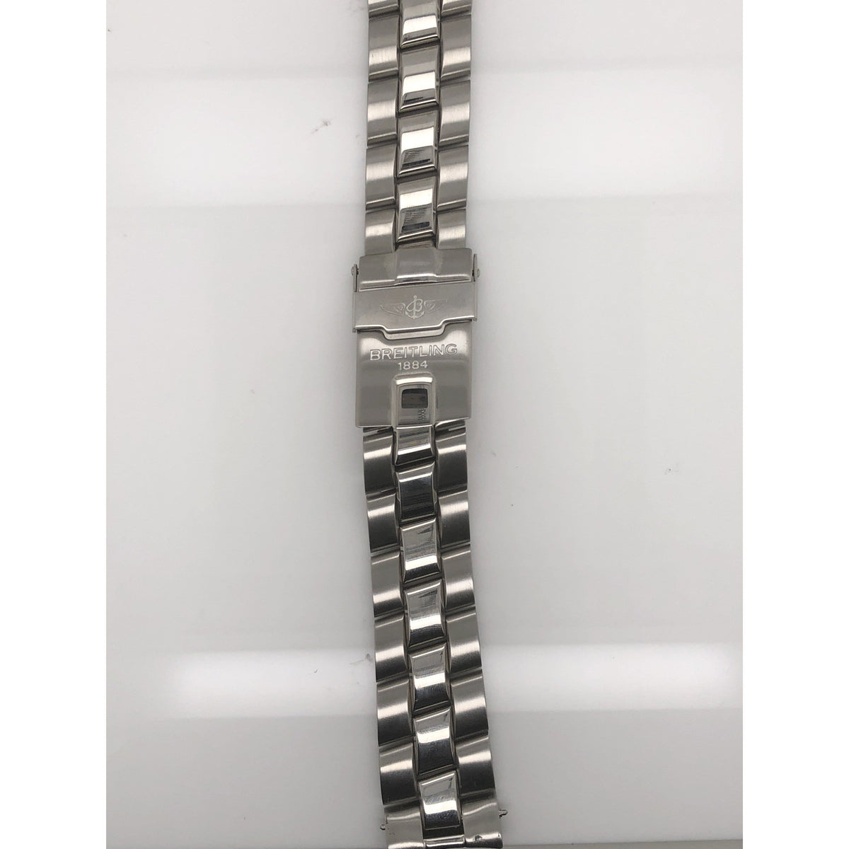 Breitling Silver Stainless Steel Strap Deployment Buckle 18-16mm 824A