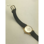 Bulova Ladies Longchamp Quartz White Dial Black Leather Strap Watch 056407