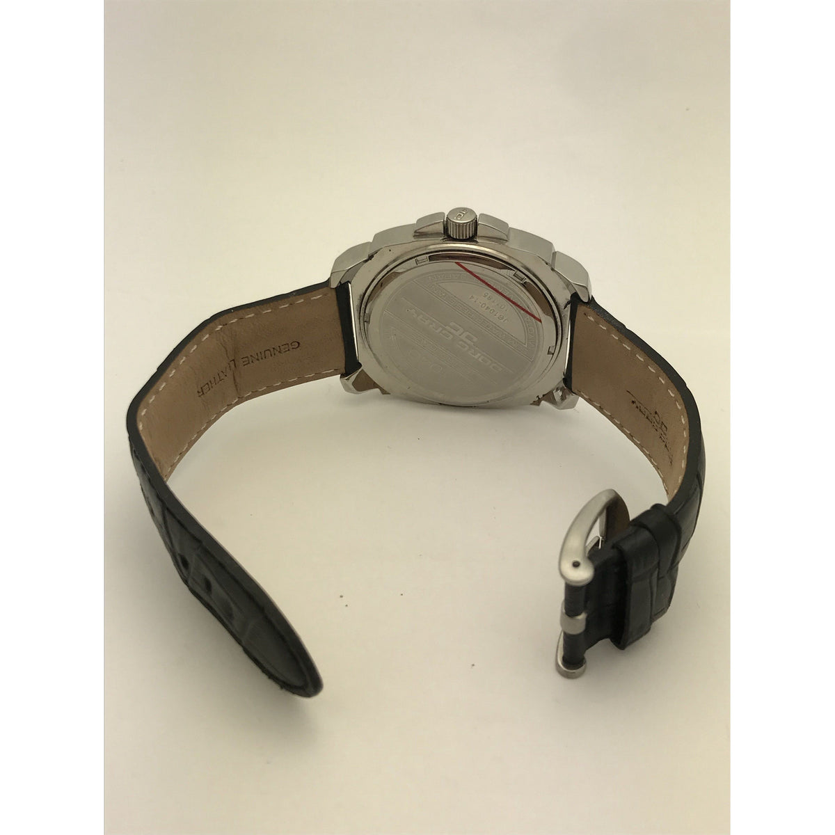 Jorg Gray Men's Square Silver Dial Black Leather Band Watch JG1040-14 101185