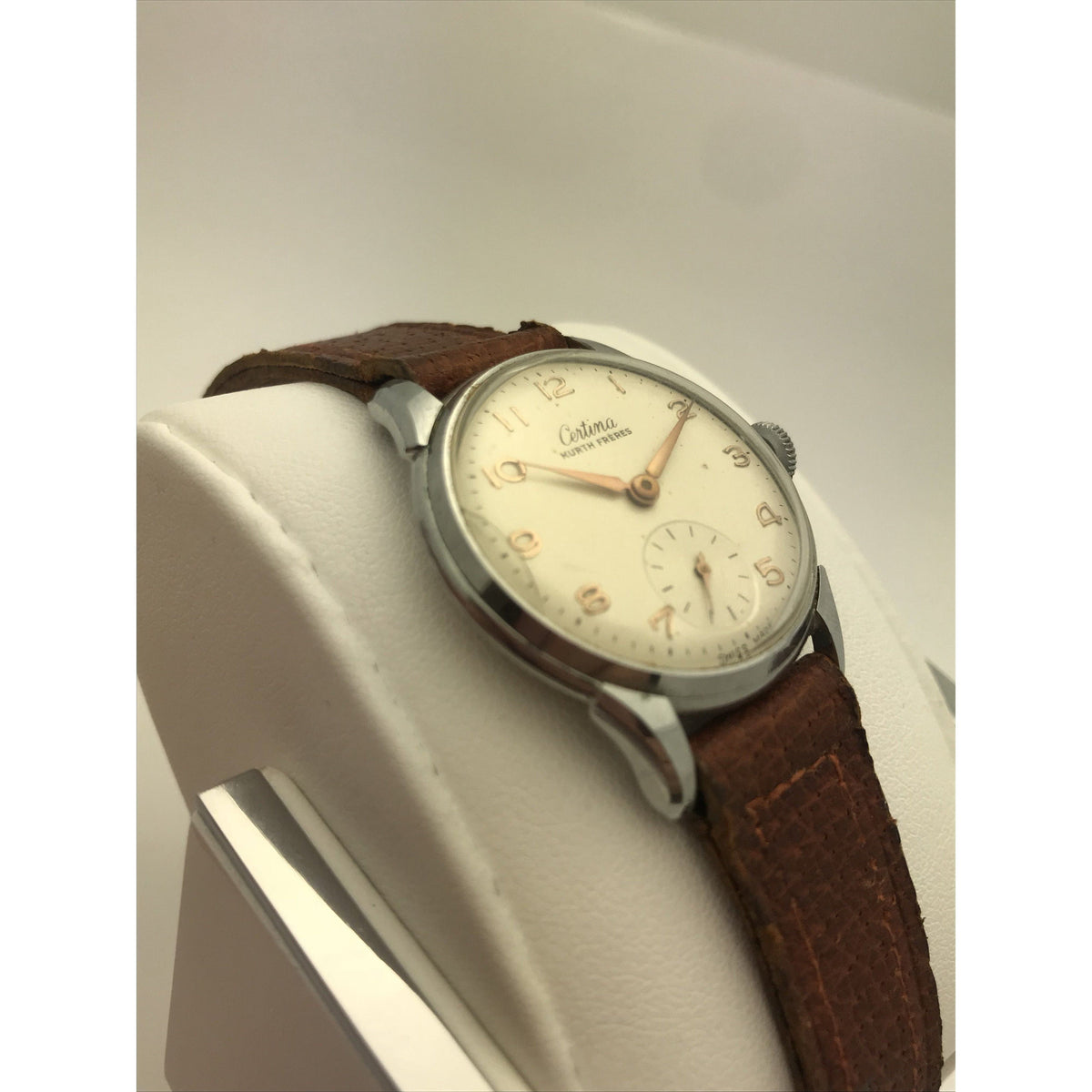 Certina Kurth Freres Ladies White Dial Brown Leather Band Watch 40139