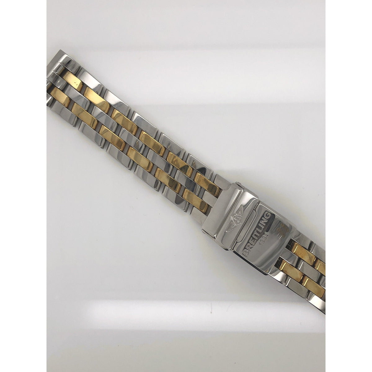 Breitling Two Tone Stainless Steel Strap Deployment Buckle 19-18mm 340D