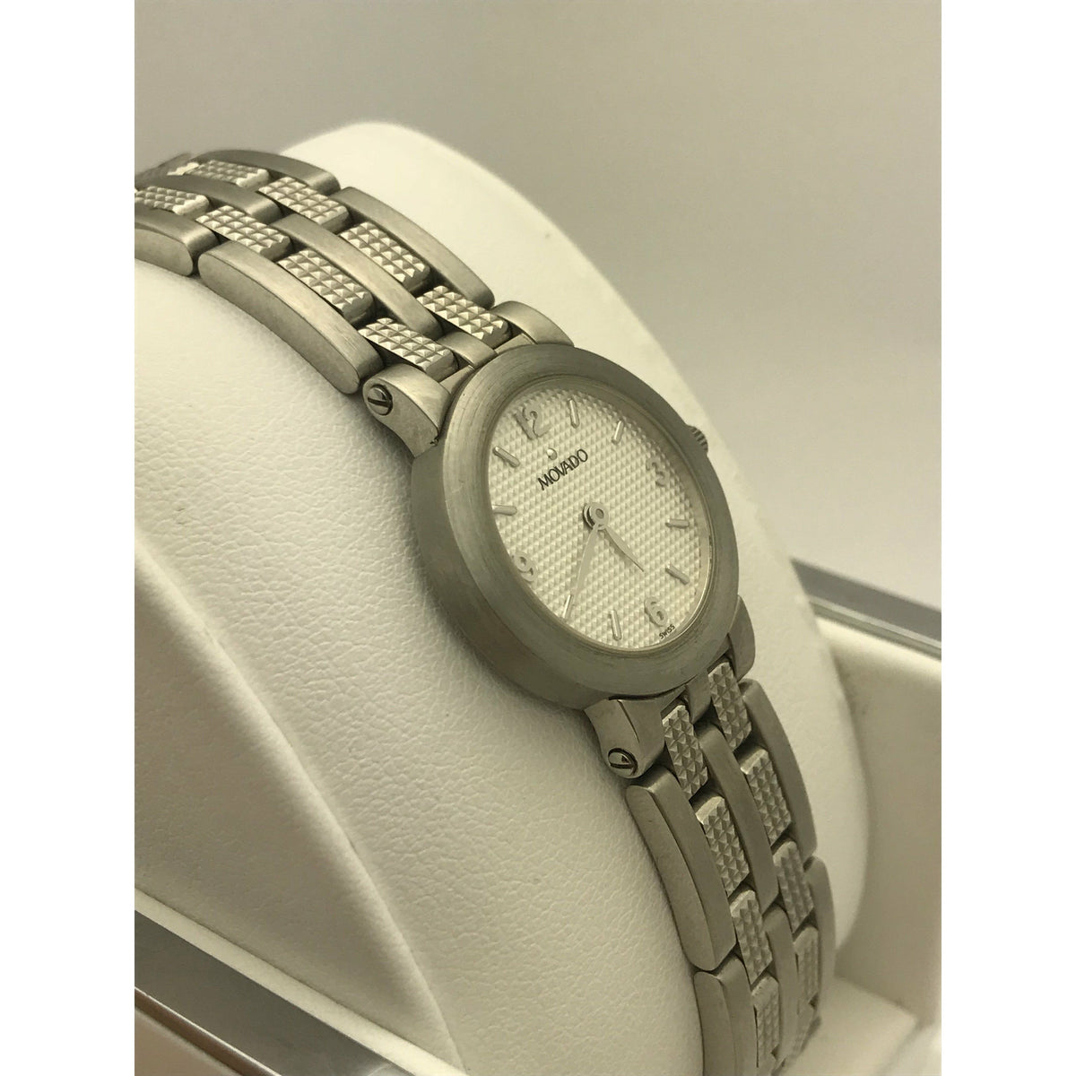 Movado Ladies Silver Tone Dial Stainless Steel Bracelet Watch 060374