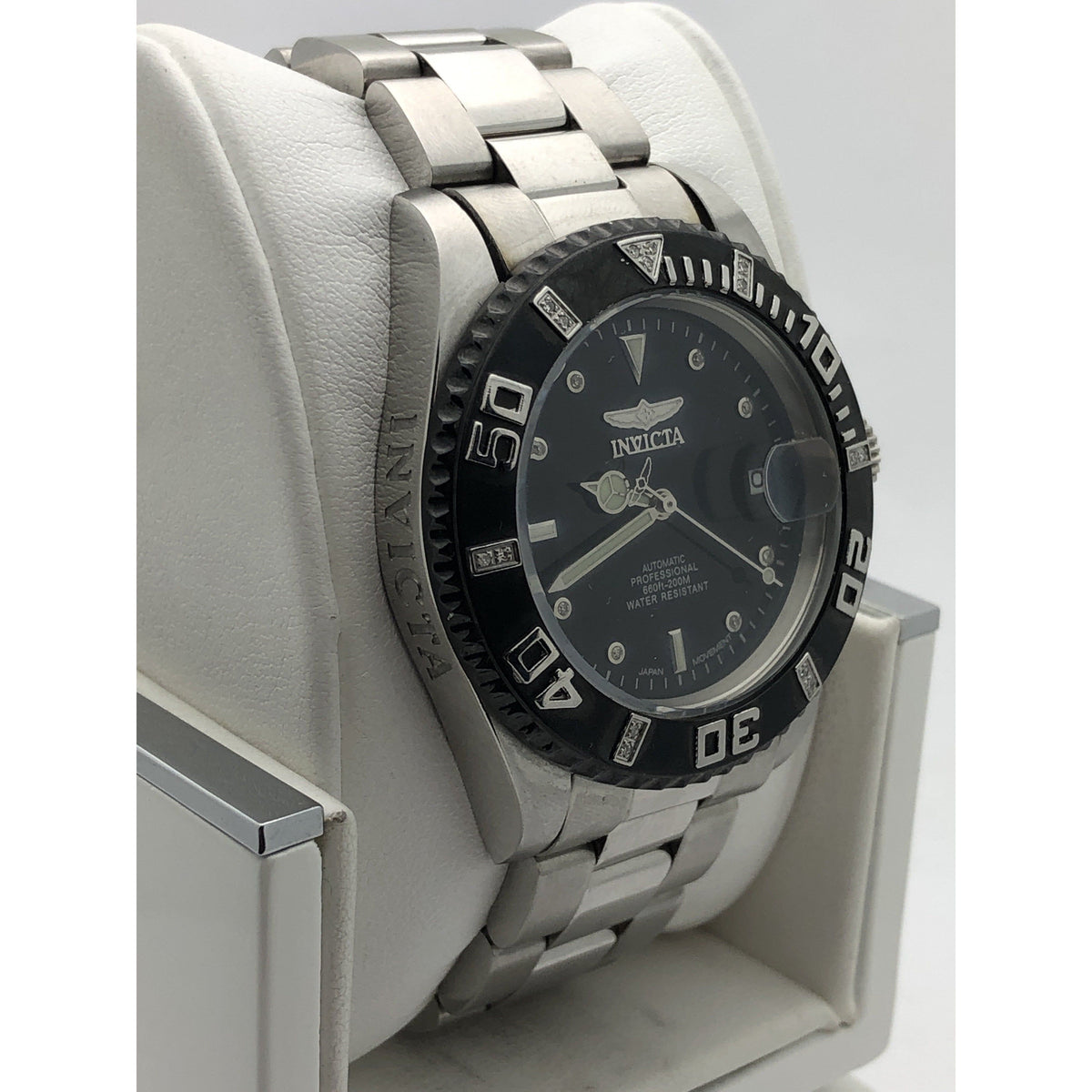 Invicta Men's Black Dial Silver Stainless Steel Bracelet Automatic Watch 4847