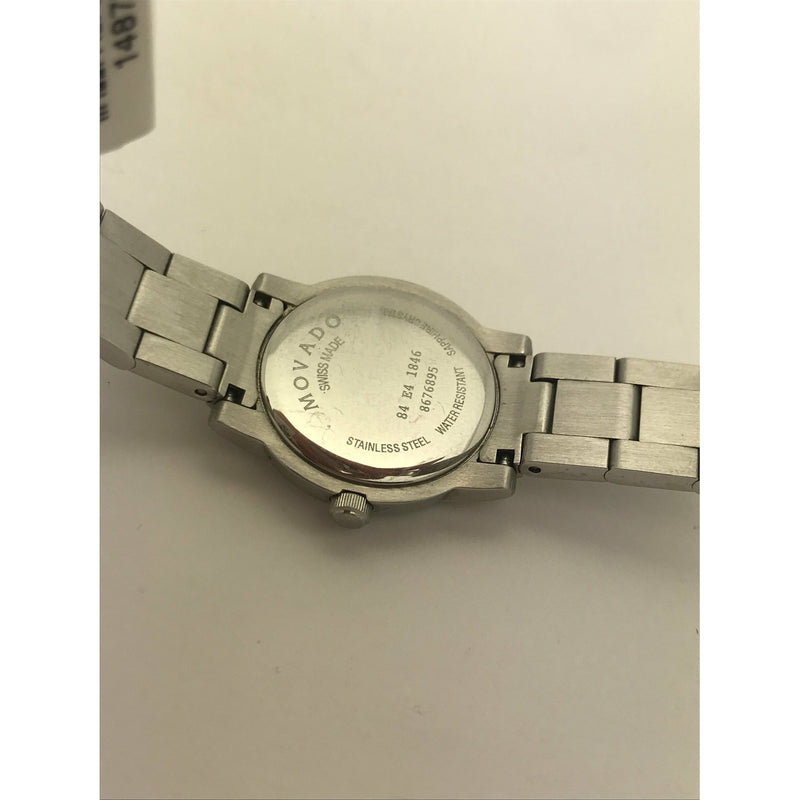 Movado Ladies Junior Sport Black Museum Dial Stainless Steel Bracelet Watch 0605106