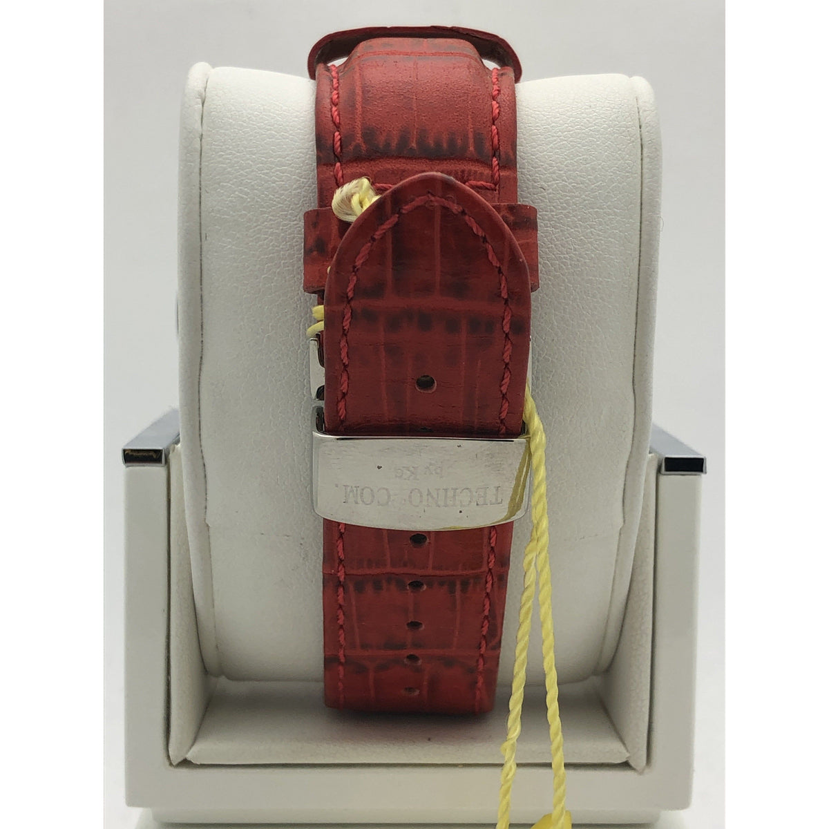 Invicta Pro Diver Men's Silver Tone Dial Red Leather Strap Watch 17808