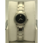 Movado Ladies Junior Sport Black Museum Dial Stainless Steel Bracelet Watch 0605106