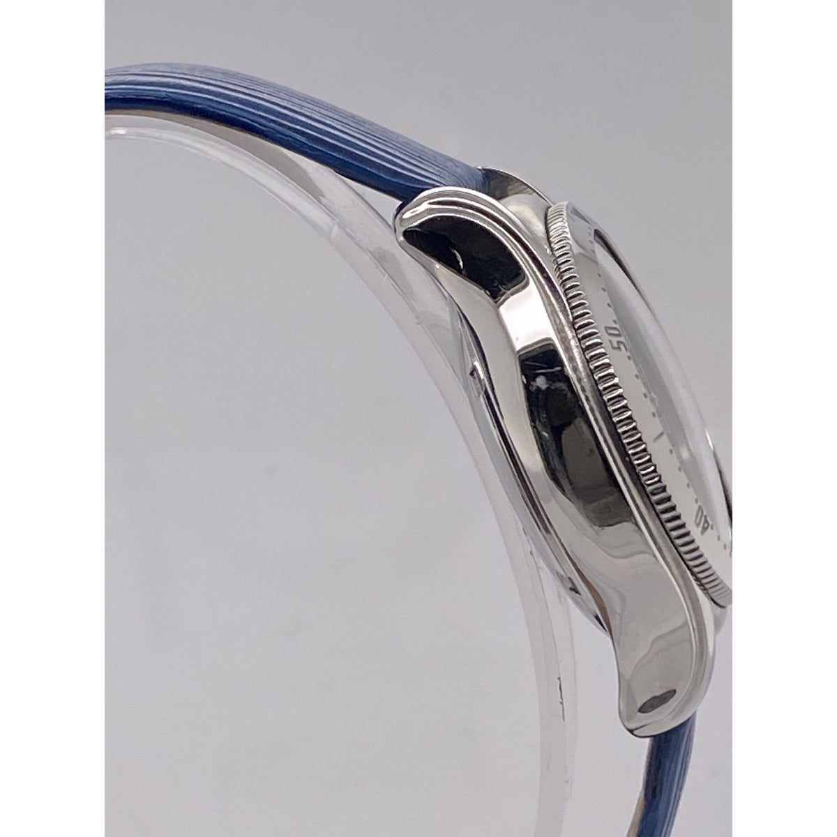 DeVillia Men's Valjoux SUISSE Black Dial Blue Leather Strap Watch 7750