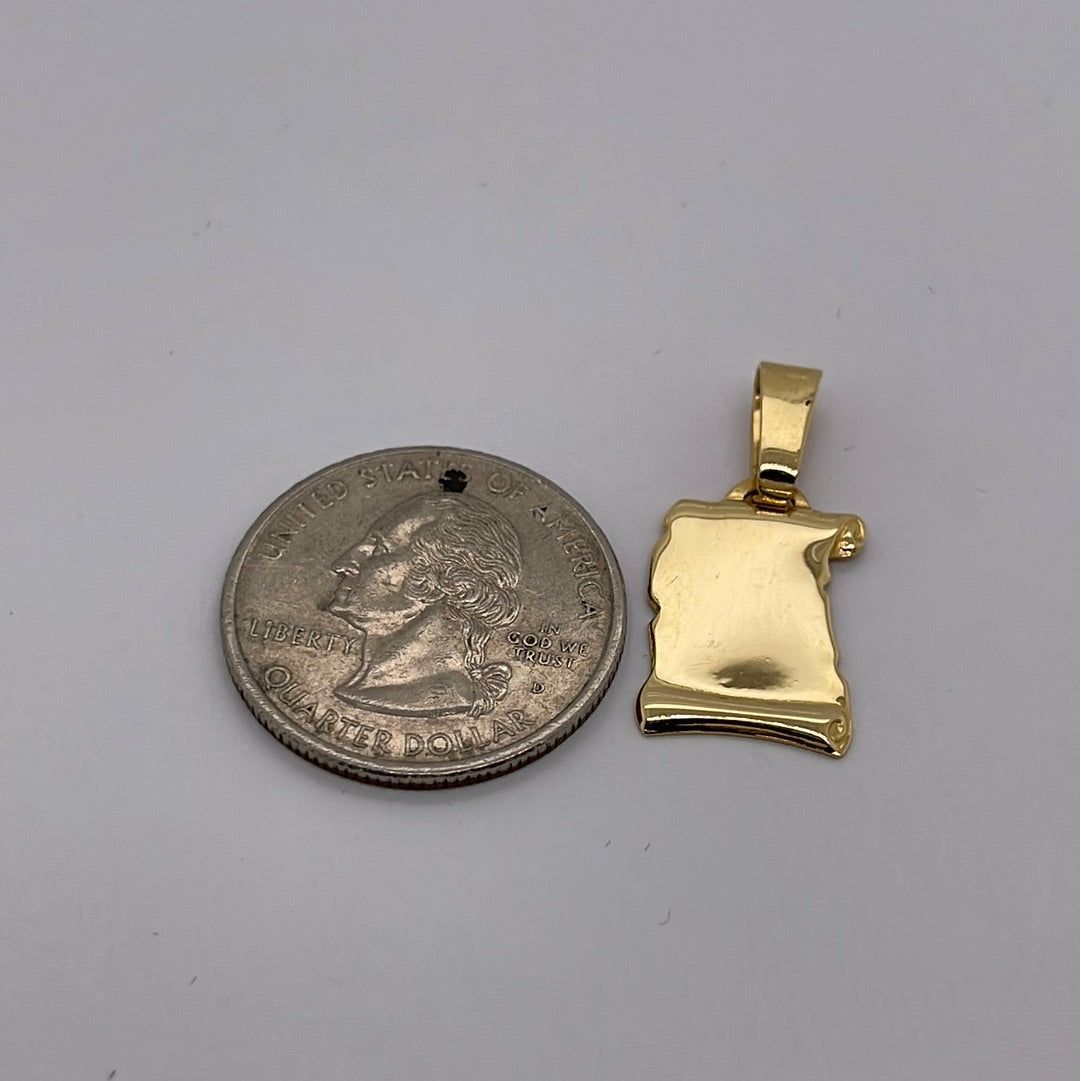 14K Yellow Gold Diploma Charm Pendant P046