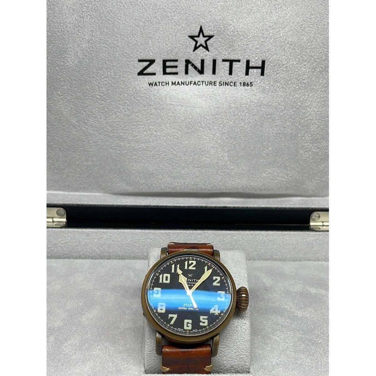 Zenith Men's Brigadier General James B. Thayer Nubuk Leather Watch 24.2434.679
