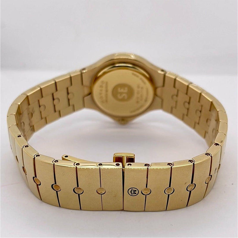 Movado Ladies Sport Edition Mother of Pearl Dial Gold Tone Stainless Steel Bracelet Swiss Quartz Movement Watch 0604727