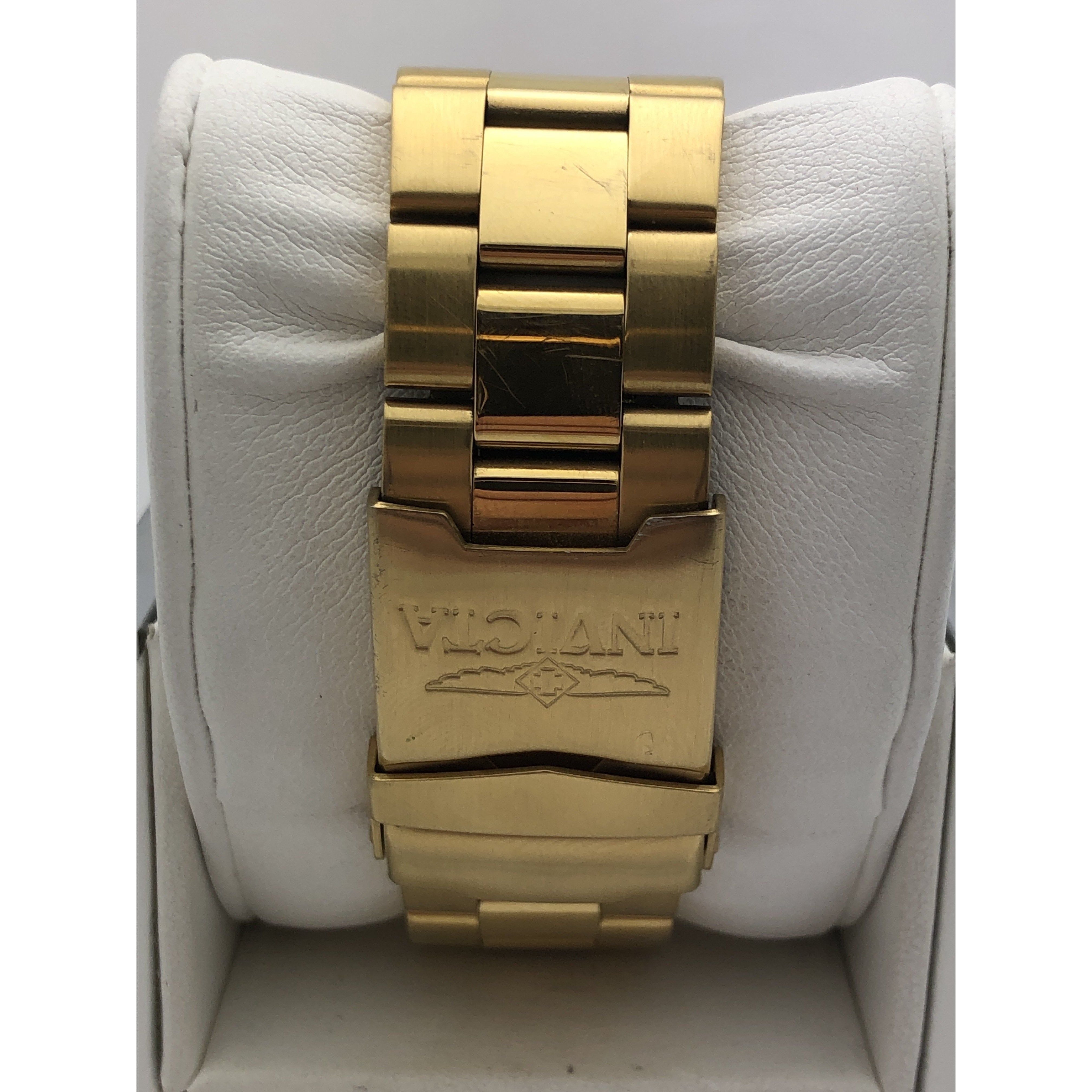 ENGRAVE ゴールドメタル 置時計　(純金メッキ) 140g Invicta Mens Gold/Gray Tone Skeleton Dial Gold Tone Stainless