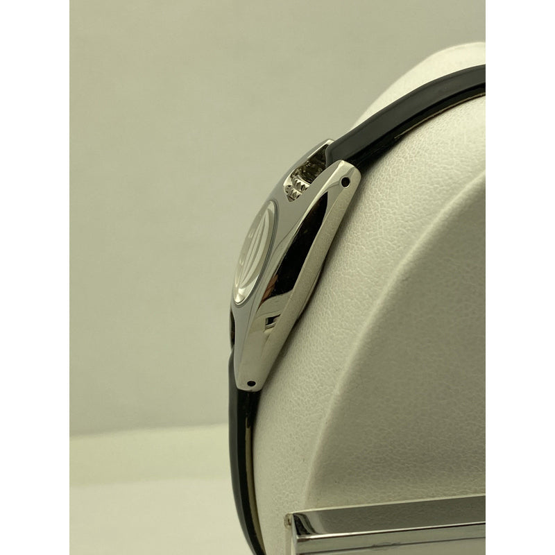 Hamilton Ladies Silver Dial Black Leather Strap Watch H21111754