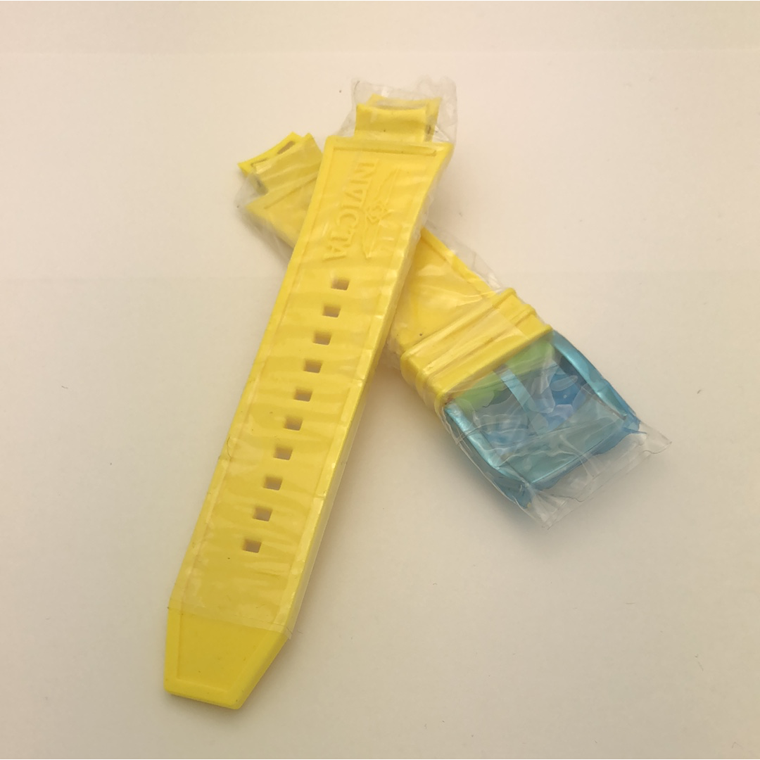 STPYW27MM001 Invicta Subaqua Yellow Rubber Strap OEM With Stainless Steel Buckle (Custom Fit for Subaqua)