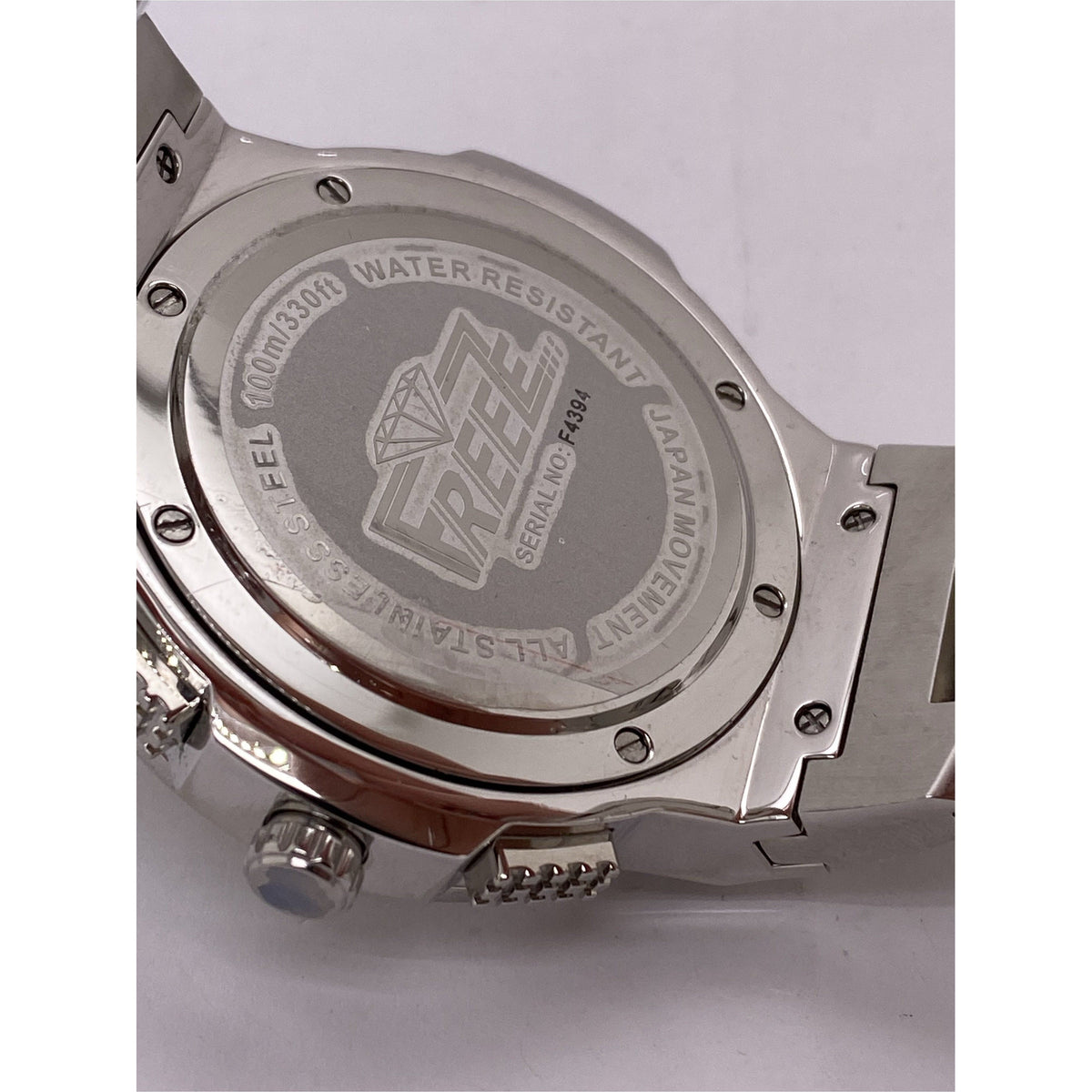 Freeze Men's Yellow/White Puzzle Piece Dial Silver Stainless Steel Bracelet Watch F4394