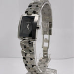 Movado Ladies Eliro Black Dial Silver Tone Stainless Steel Bracelet Quartz Watch 0604133