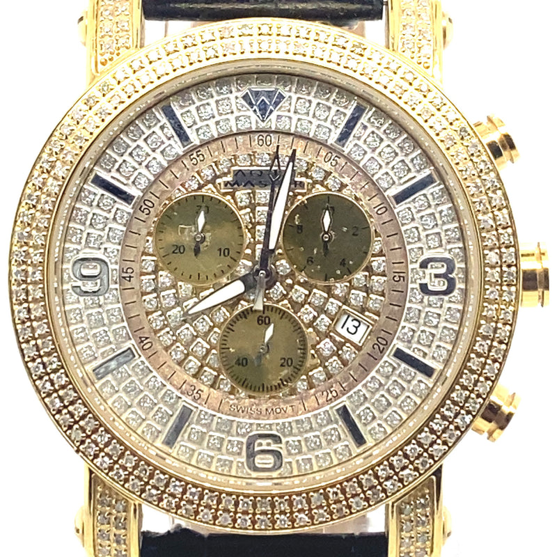 Aqua Master Men's Diamond Watch Yellow Gold Plated 967876