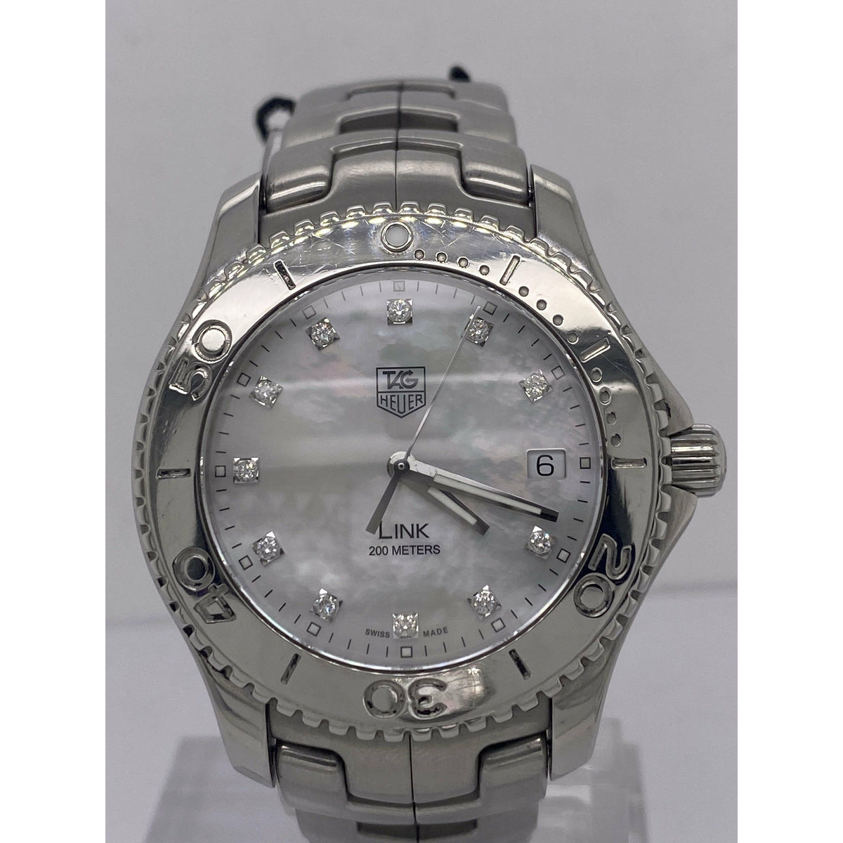Tag Heuer Ladies LINK Mother of Pearl Dial Silver Tone Stainless Steel Bracelet Watch WJ1114.BA057