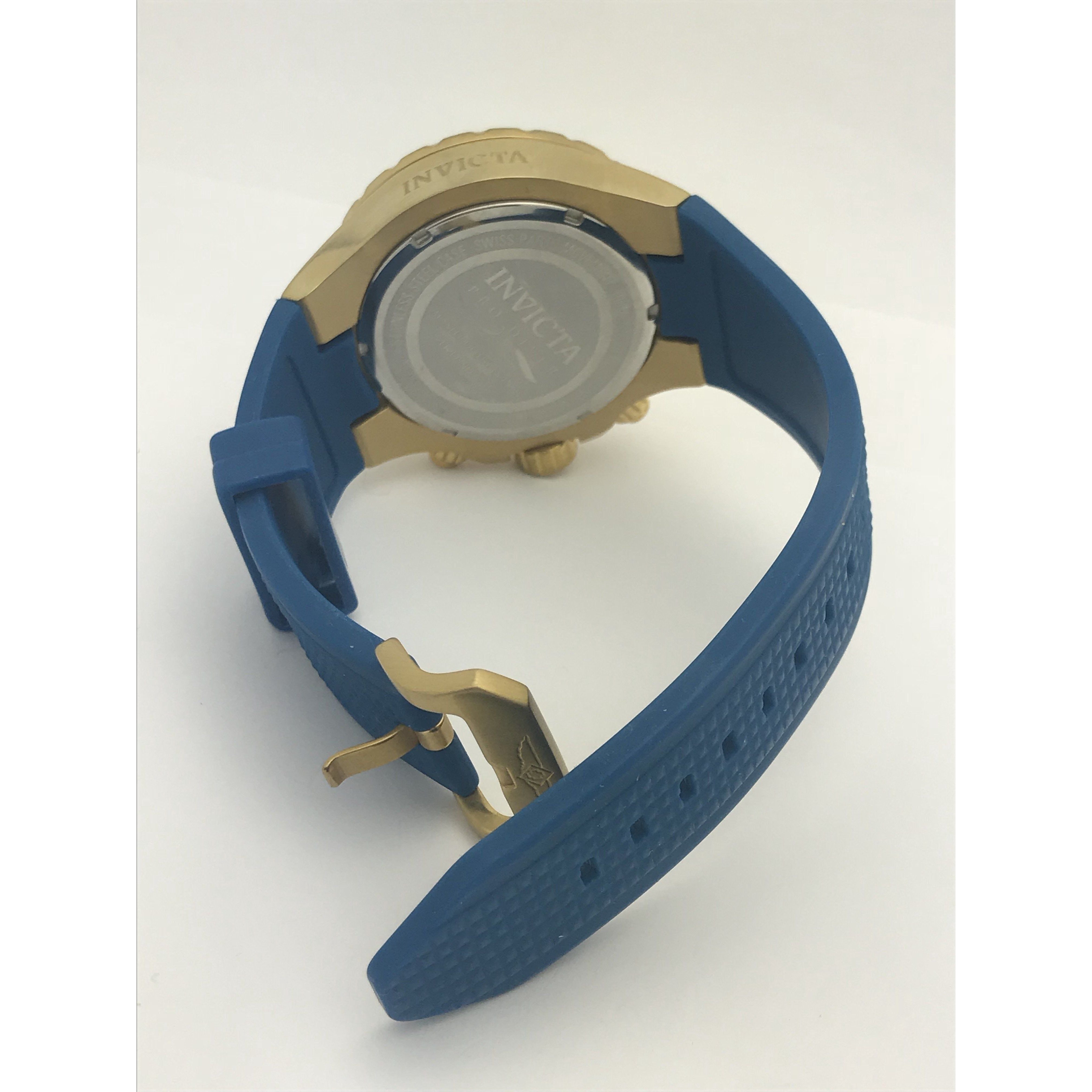 Invicta Pro Diver Masters of the Champagne Dial Blue Strap Watch