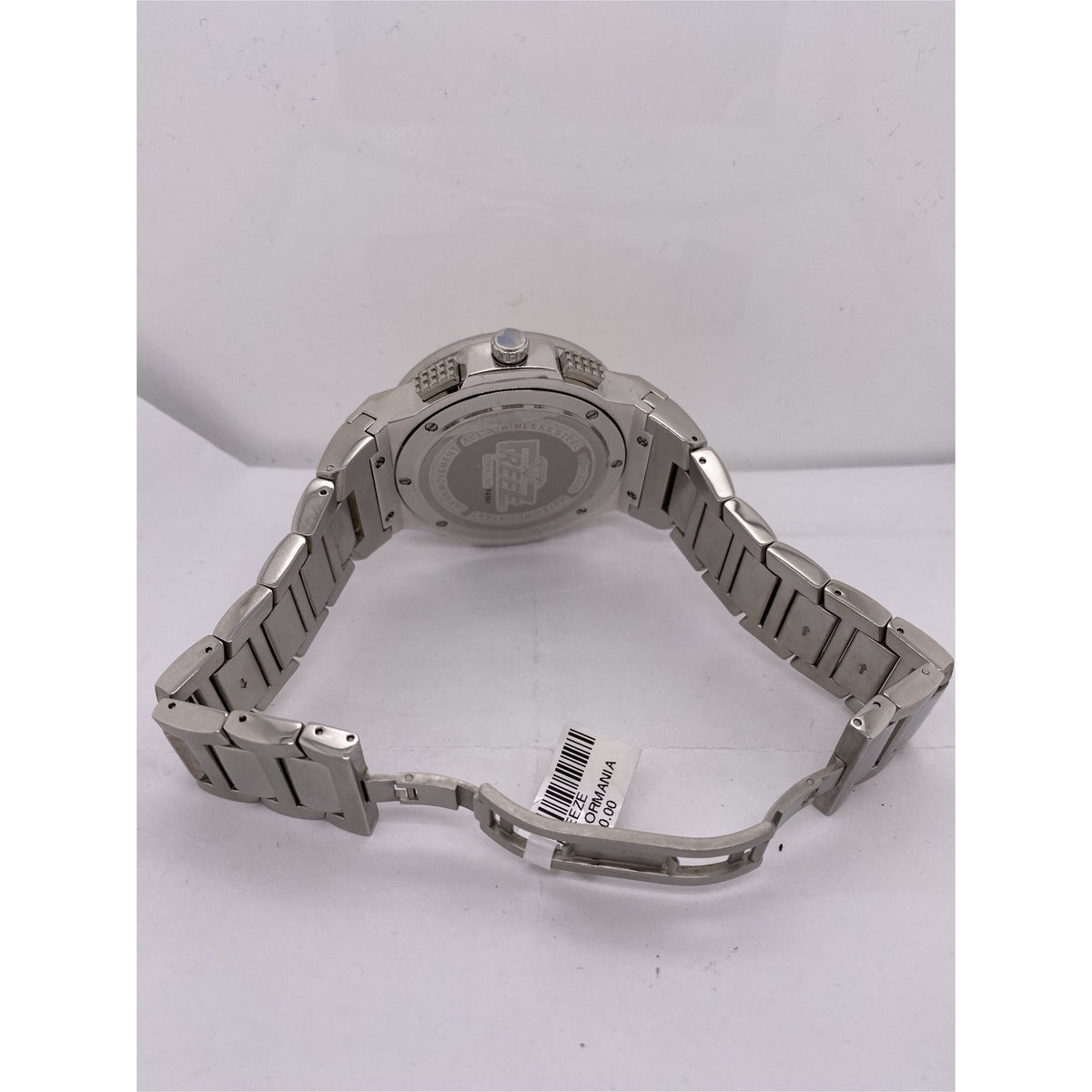 Freeze Men's Yellow/White Puzzle Piece Dial Silver Stainless Steel Bracelet Watch F4394