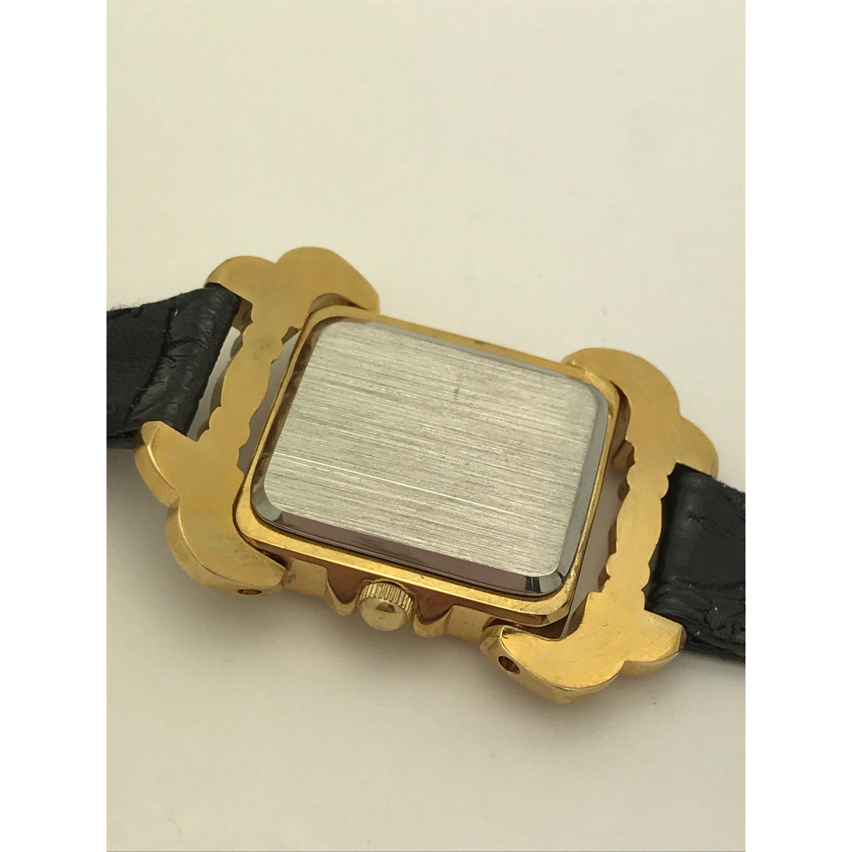 Reliance by Croton Ladies White Dial Black Leather Band Watch