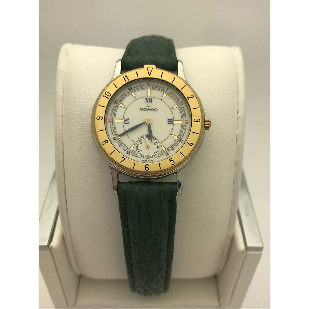 Movado Ladies White Dial Turquoise Genuine Shark Strap Watch 0290379