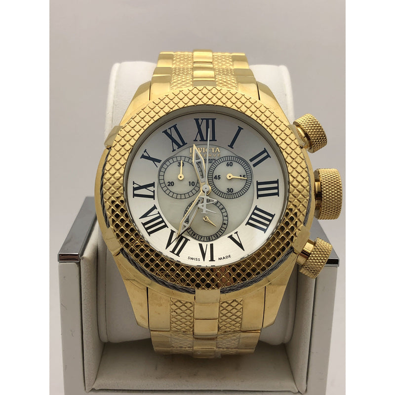Invicta Reserve Bolt Men's Silver Tone Dial Gold Tone Stainless Steel Watch 1743