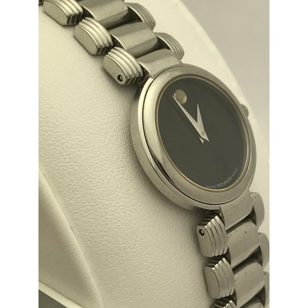 Movado Ladies Black Museum Dial Stainless Steel Bracelet Watch 0605016