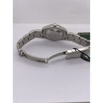 Rolex Ladies Oyster Perpetual Datejust Gray Dial White Gold Fluted Bezel Silver Oyster Bracelet Watch