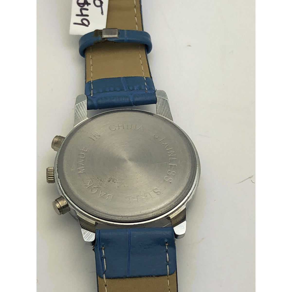 Shshd Ladies Blue Dial Stainless Steel Case Blue Leather Band Watch 4039