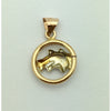 CHARJ020 14K Two Toned Gold Two Dolphins Charm