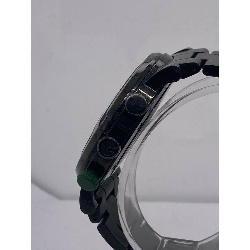 Gucci Men's Black Dial Black Stainless Steel Bracelet Chronograph Watch 101M