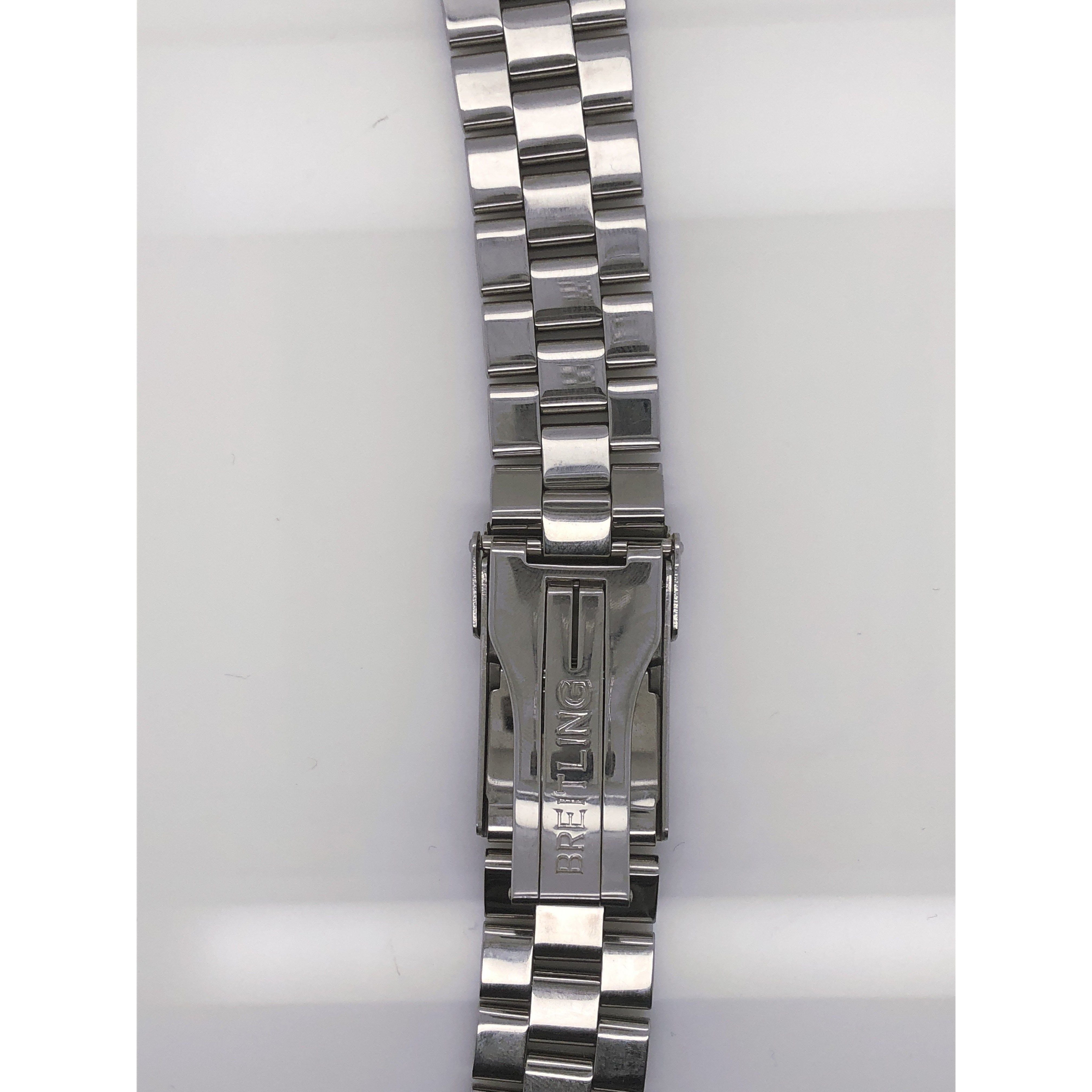 Breitling Silver Stainless Steel Strap Deployment Buckle 20-18 mm