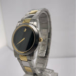 Movado Men's Black Dial Two Tone Stainless Steel Bracelet Quartz Watch 0605107