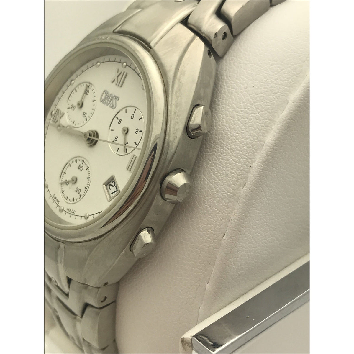 Cross Men's White Dial Stainless Steel Bracelet Watch GW20B