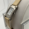 Bulova Ladies Square MOP Dial Cream Leather Strap Watch 96L47