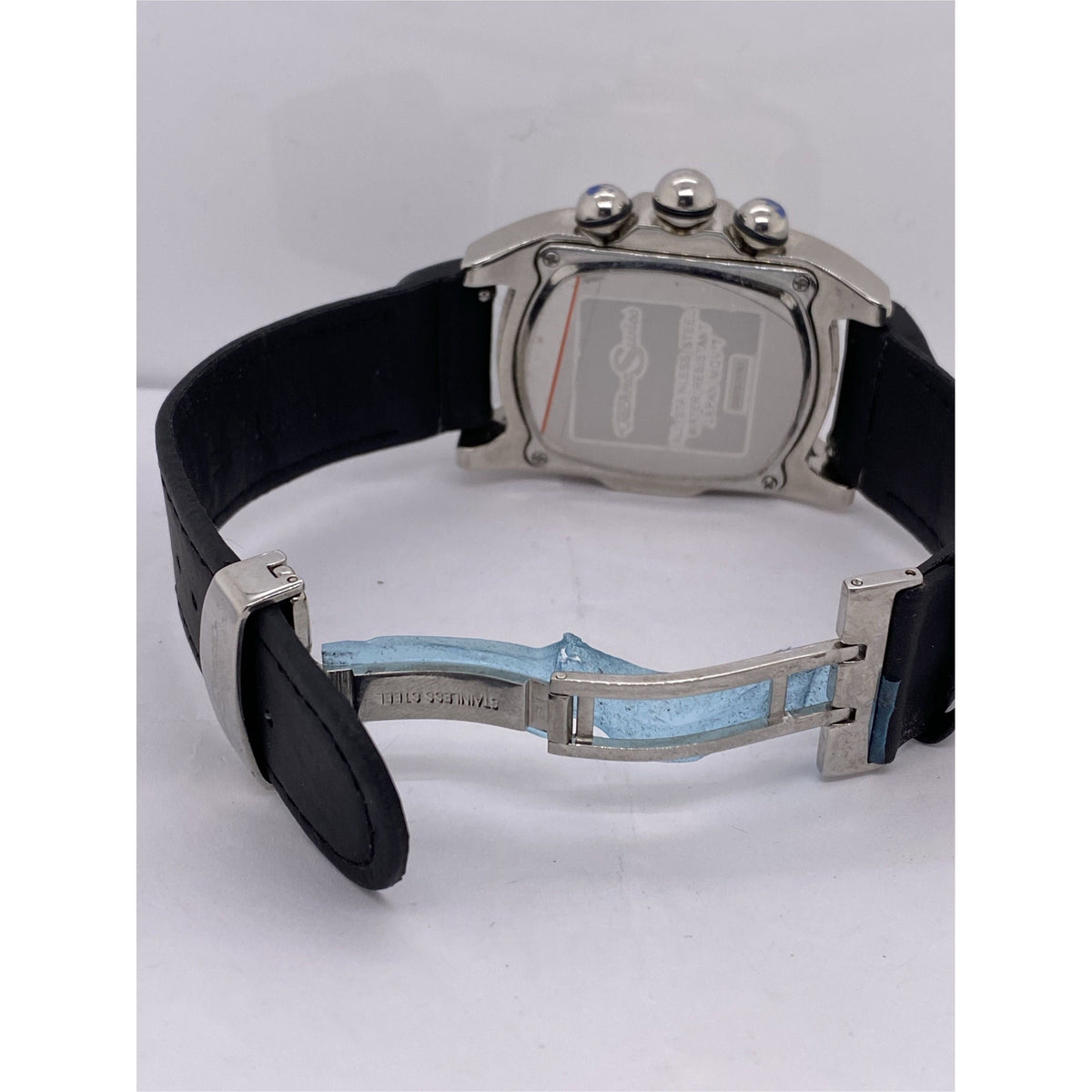 Techno Swiss Men's Rectangle Silver Dial Black Strap Watch G06TS11767